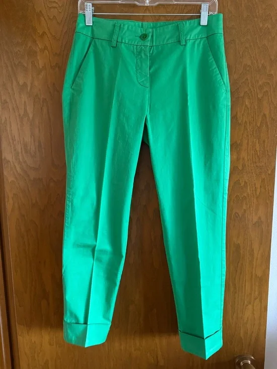 RAFFAELLO ROSSI Women’s Dora Cropped Green Trousers Size 6 US (34 DE) - Picture 3 of 11